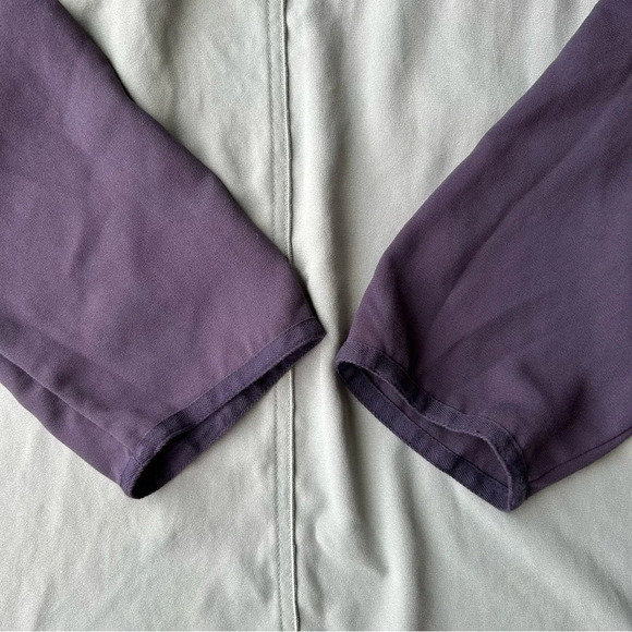 Aritzia Wilfred Purple Sage Green Contrasting  Colour Chiffon Shirt Dress - Picture 6 of 12